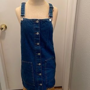 white christmas dresses Brand New New Look Maternity Denim Pinafore Dungaree Dress main image 0
